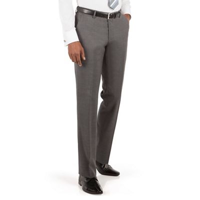 Ben Sherman Ben Sherman Grey textured plain front slim fit kings suit trouser